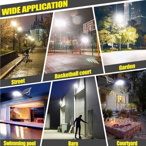 Solar Street Lights Outdoor  196LEDs Srteet Lights Solar Powered IP67 ps5 - Picture 7 of 7